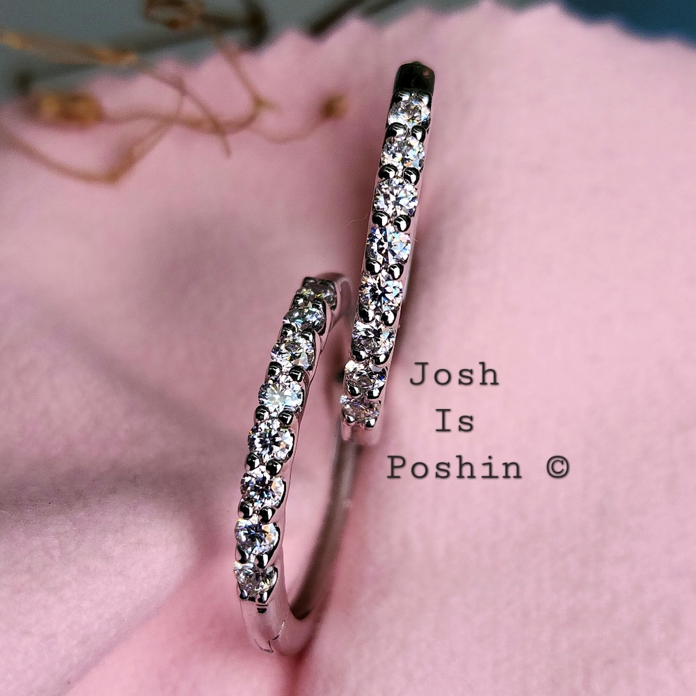 Moissanite Hoop earrings in sterling silver
